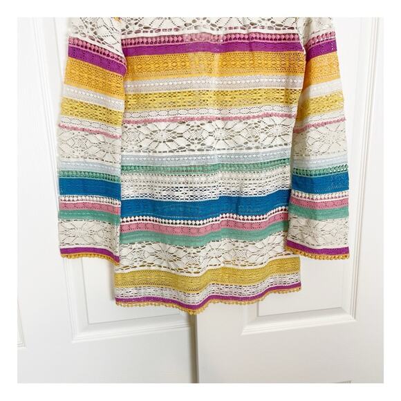 Figue Clarita Crochet Lace Up Tunic Top Tassel Trim NWOT - Picture 7 of 9